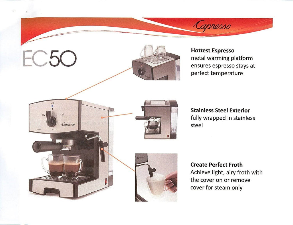 Stainless Steel Pump Espresso and Cappuccino Machine, Black F80236