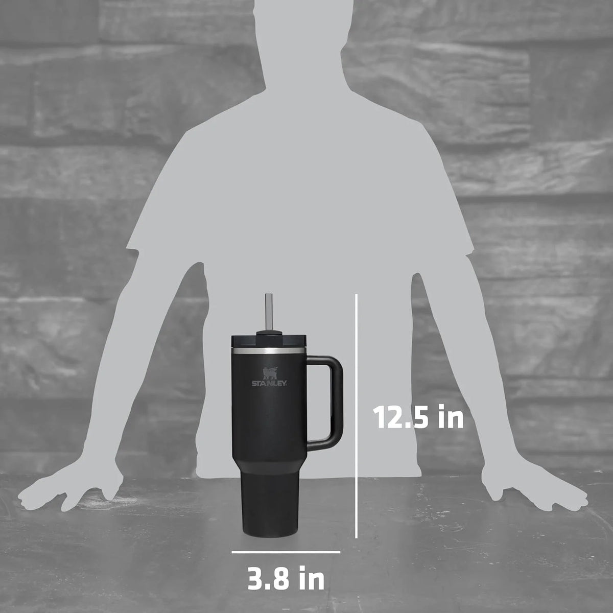 40 oz Black Stainless Steel Insulated Tumbler with Lid and Straw T790882