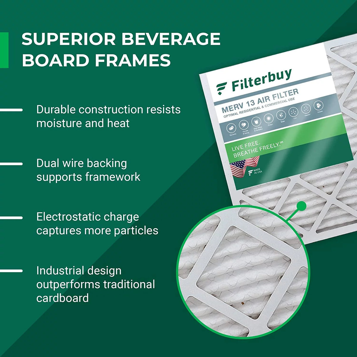 16x25x5 MERV 13 Pleated HVAC Air Filters (3-Pack) D993172