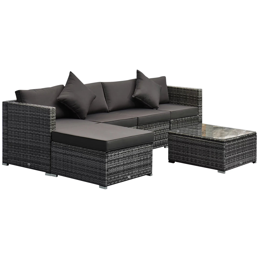 6-Piece Outdoor Patio Rattan Wicker Furniture Set with Cushion Z2746