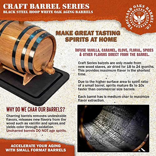 2 Liter Oak Aging Barrel with Wood Stand Z196099