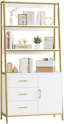 69" Tall 4-Tier Bookshelf with Drawers and Shelves E240