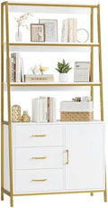 69" Tall 4-Tier Bookshelf with Drawers and Shelves E240
