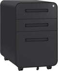 3 Drawer Locking Metal Rolling File Cabinet with Wheels K4818