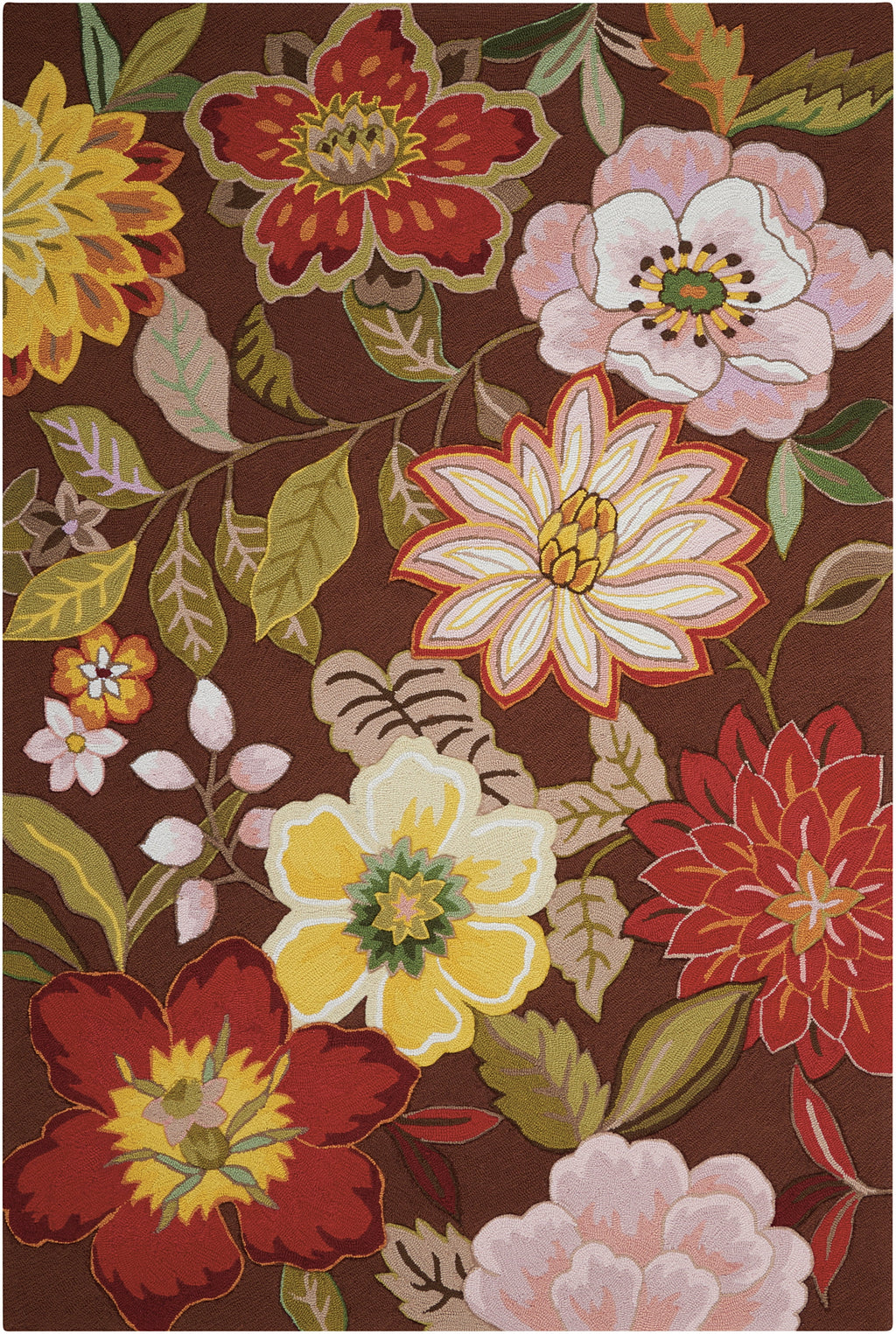 Floral Chocolate 5' x 7'6" Area Rug M2262
