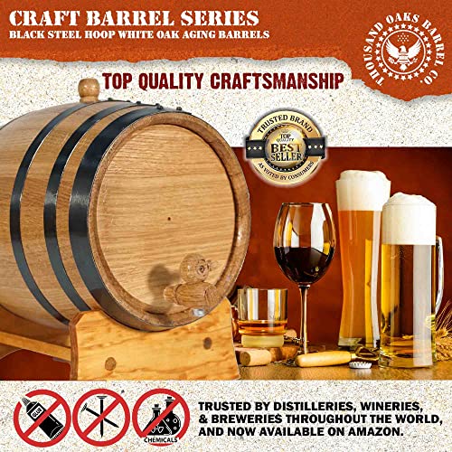 2 Liter Oak Aging Barrel with Wood Stand Z196099
