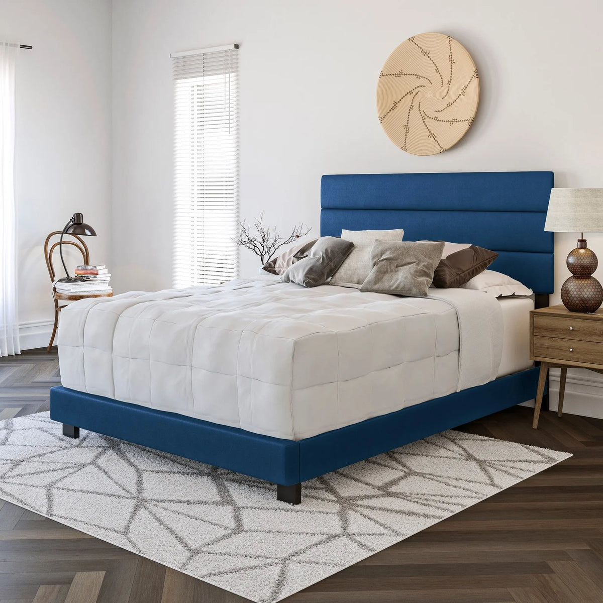 Black Faux Leather Upholstered Platform Bed Frame, Twin Z43658