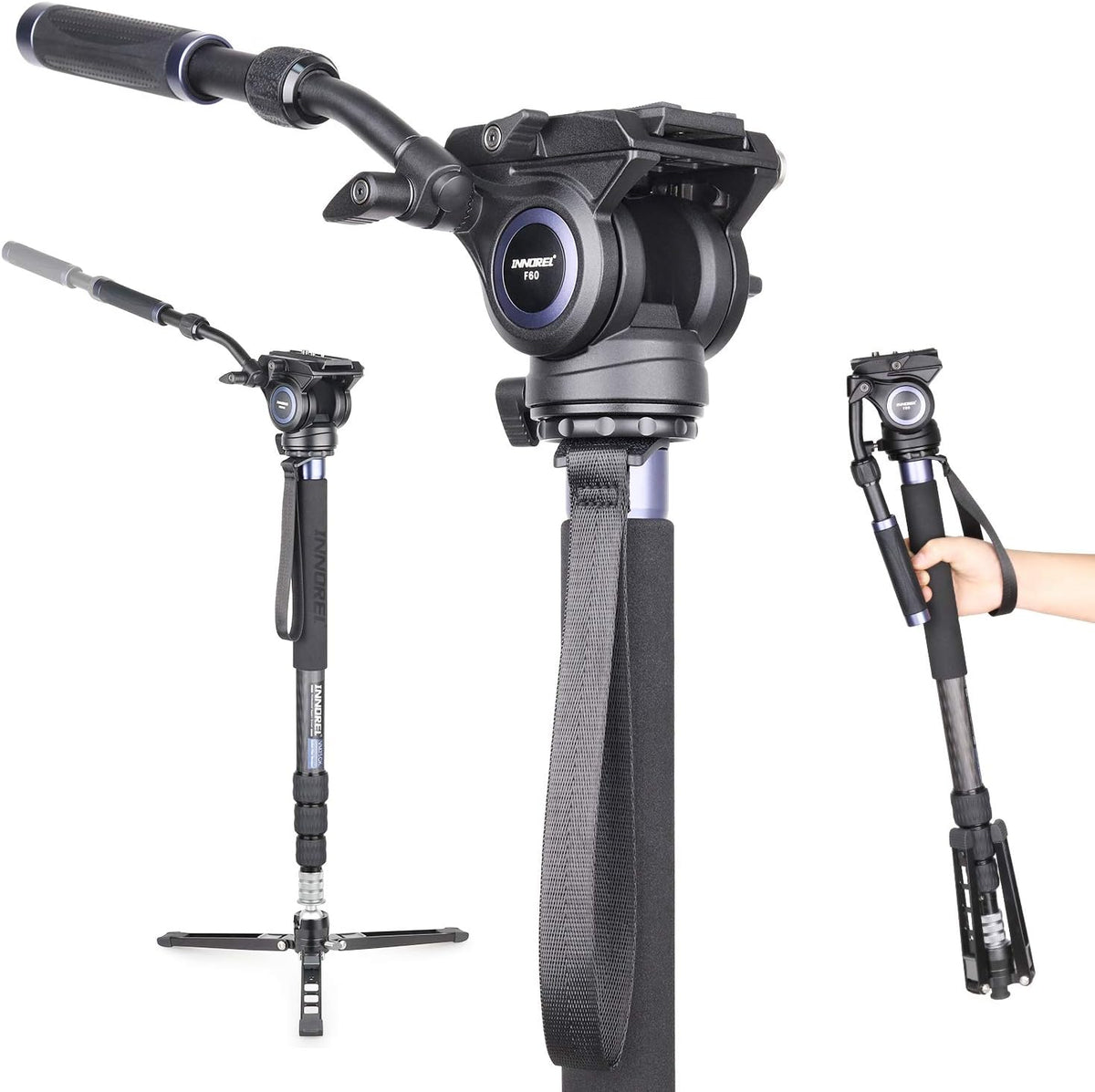 Video Monopod Kit with Aluminum Fluid Head and Tripod Base F410162