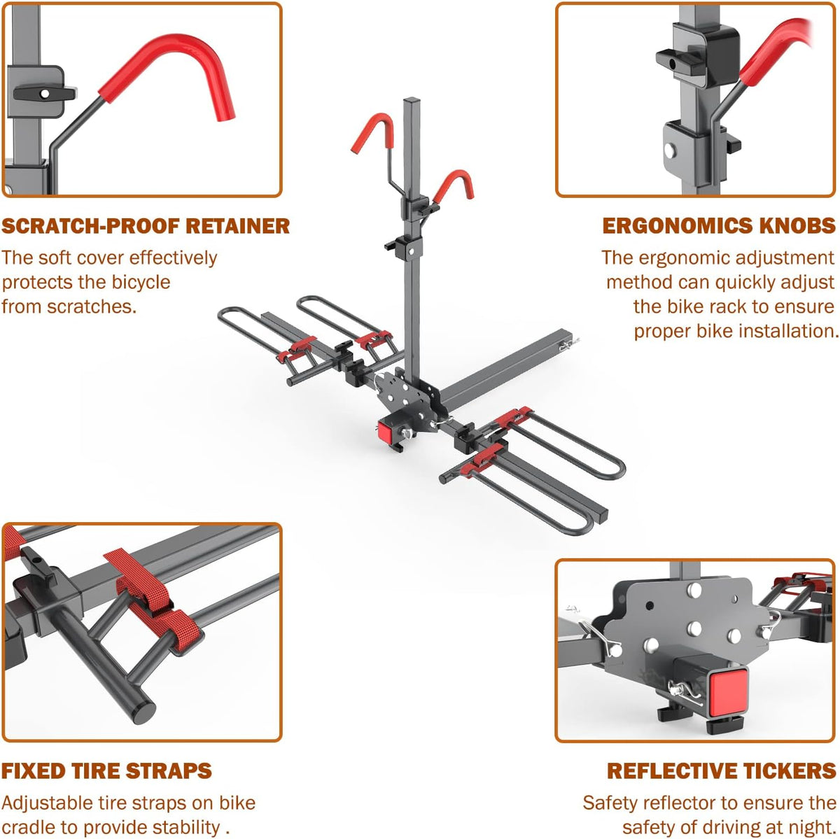 Hitch Mounted Foldable 2-Bike Rack P63594