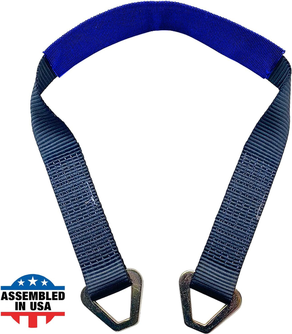Black Motorcycle Tie Down Axle Straps with Protective Sleeve 12 PK S490