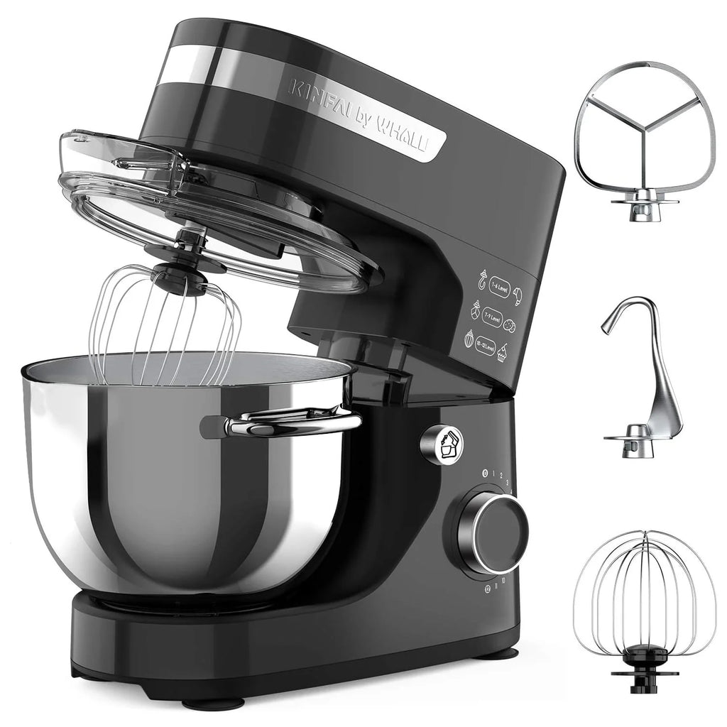 5.5Qt 12-Speed Tilt-Head Electric Stand Mixer with Stainless Steel Bowl E197