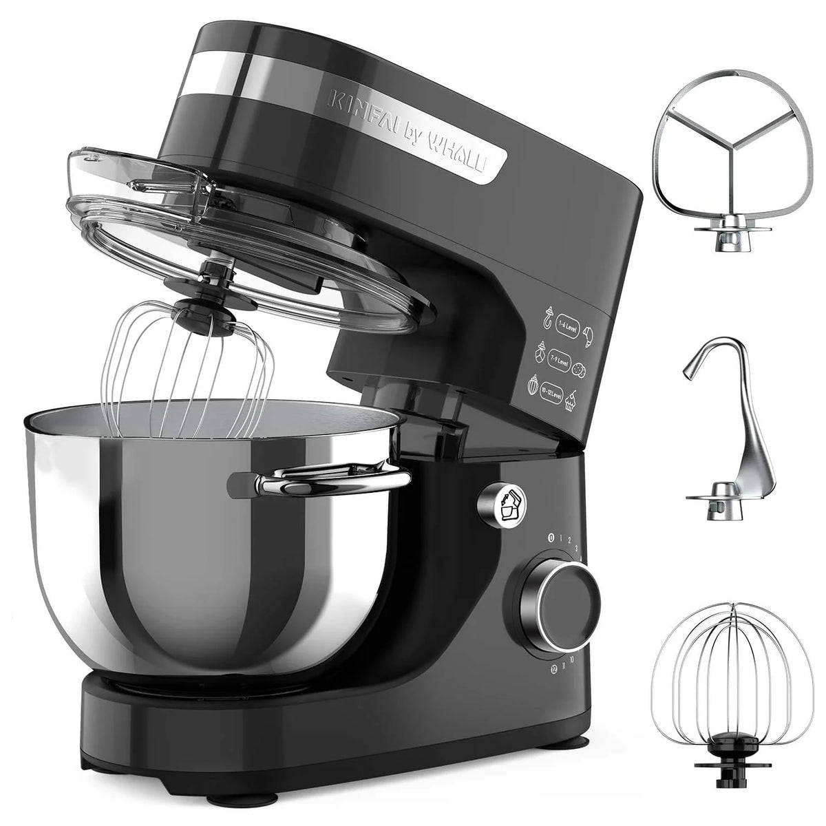 5.5Qt 12-Speed Tilt-Head Electric Stand Mixer with Stainless Steel Bowl E197