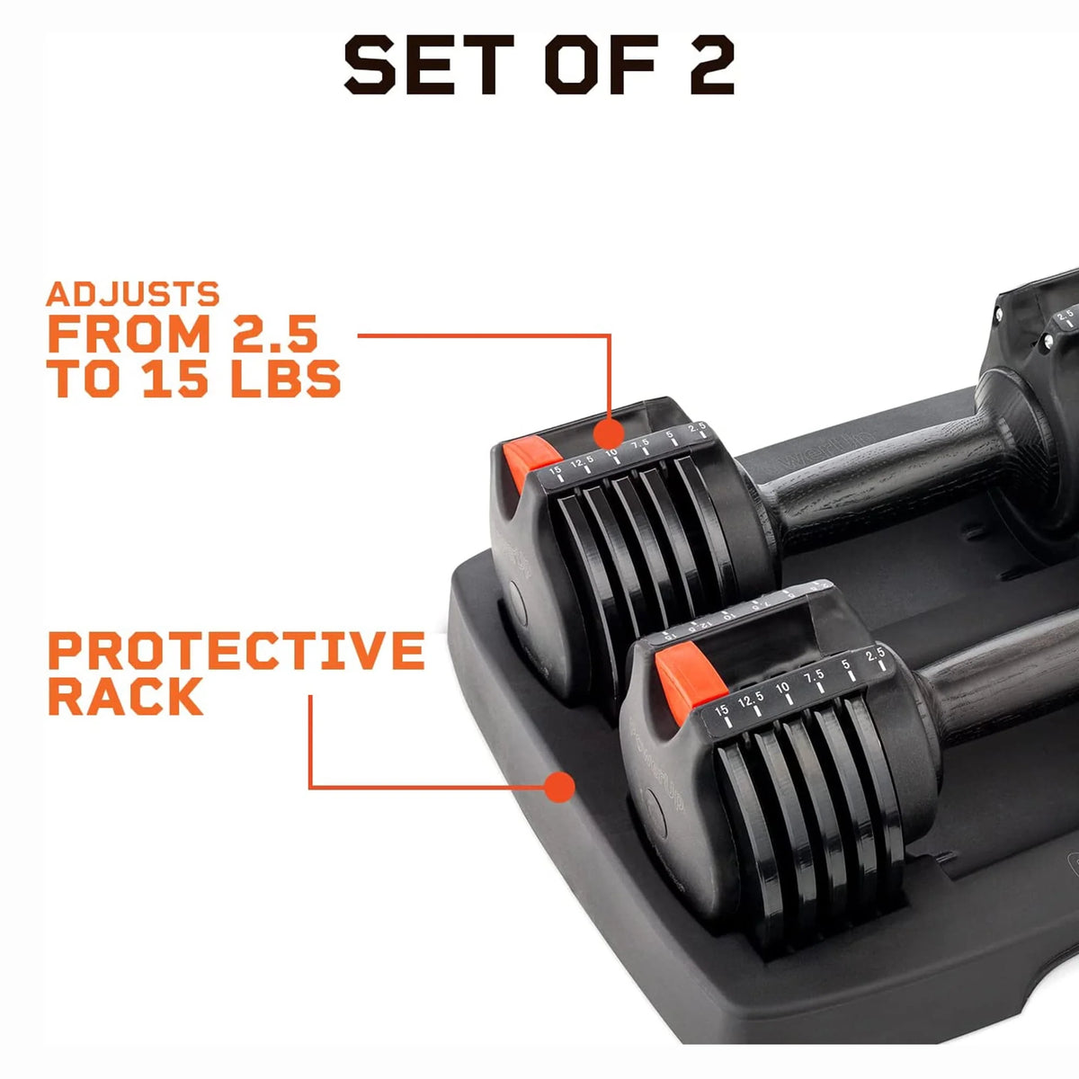 15 Pound Adjustable Dumbbells Set, 2 Pcs G439