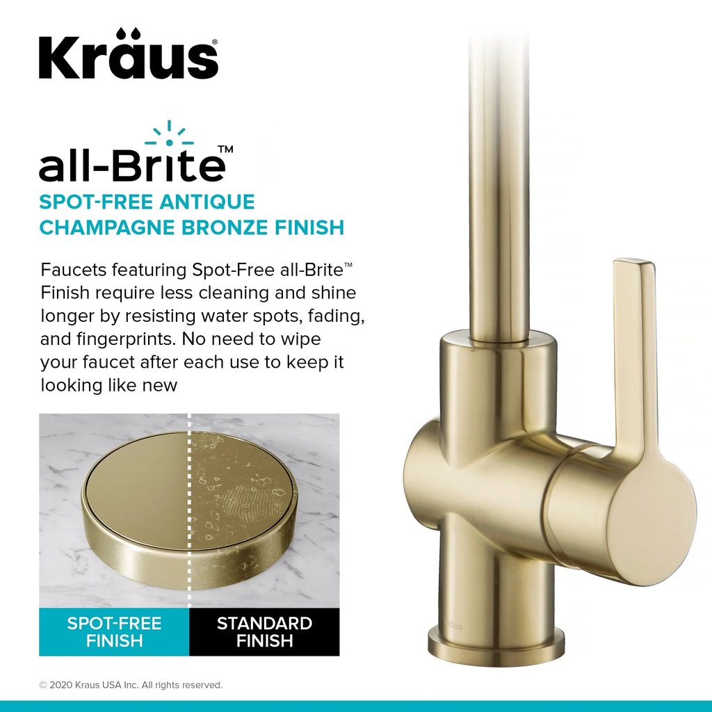 Kitchen Faucet and Water Filter Faucet Combo in Antique Champagne Bronze F3934