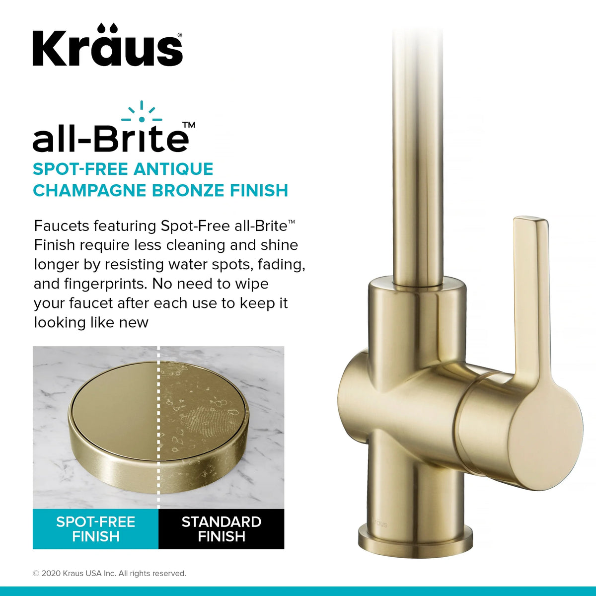 Kitchen Faucet and Water Filter Faucet Combo in Antique Champagne Bronze F3934