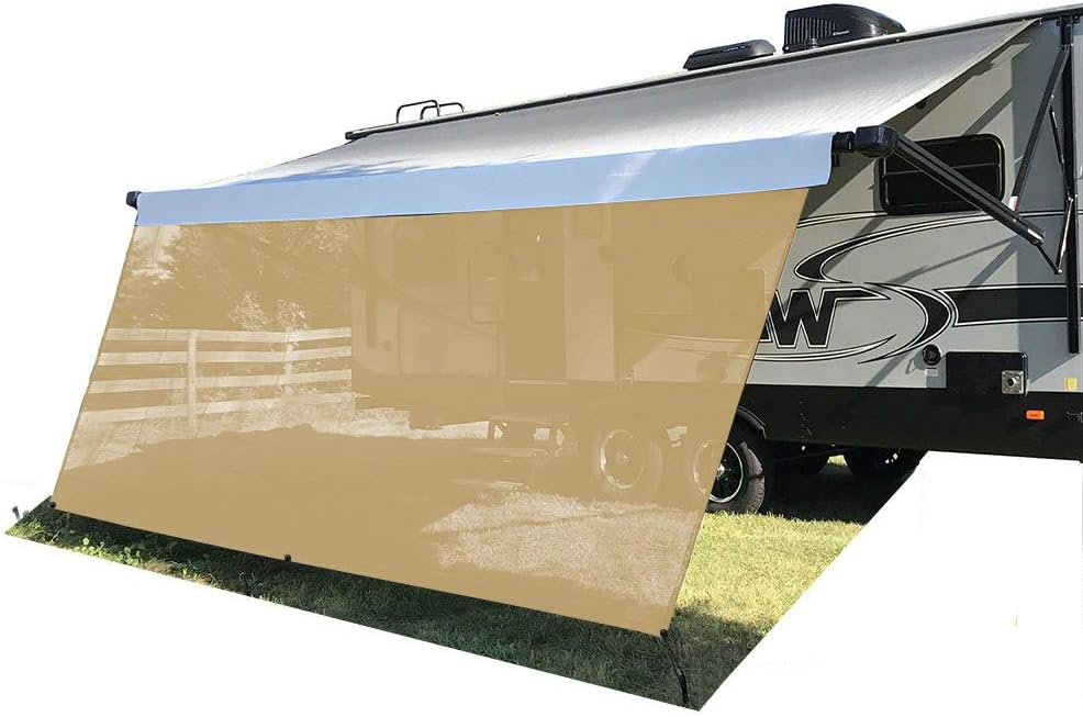 9' x 11' 3 Black Mesh RV Awning Sun Shade B497