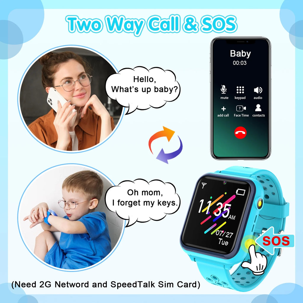 Kids Smart Watch with 2 Way Call Camera Music R210