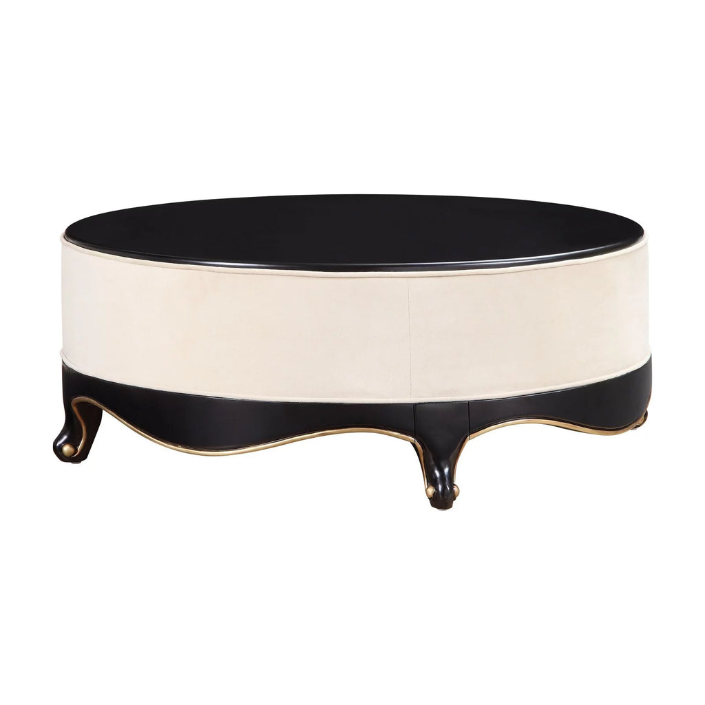 Cream Fabric and Black Cocktail Table M30930