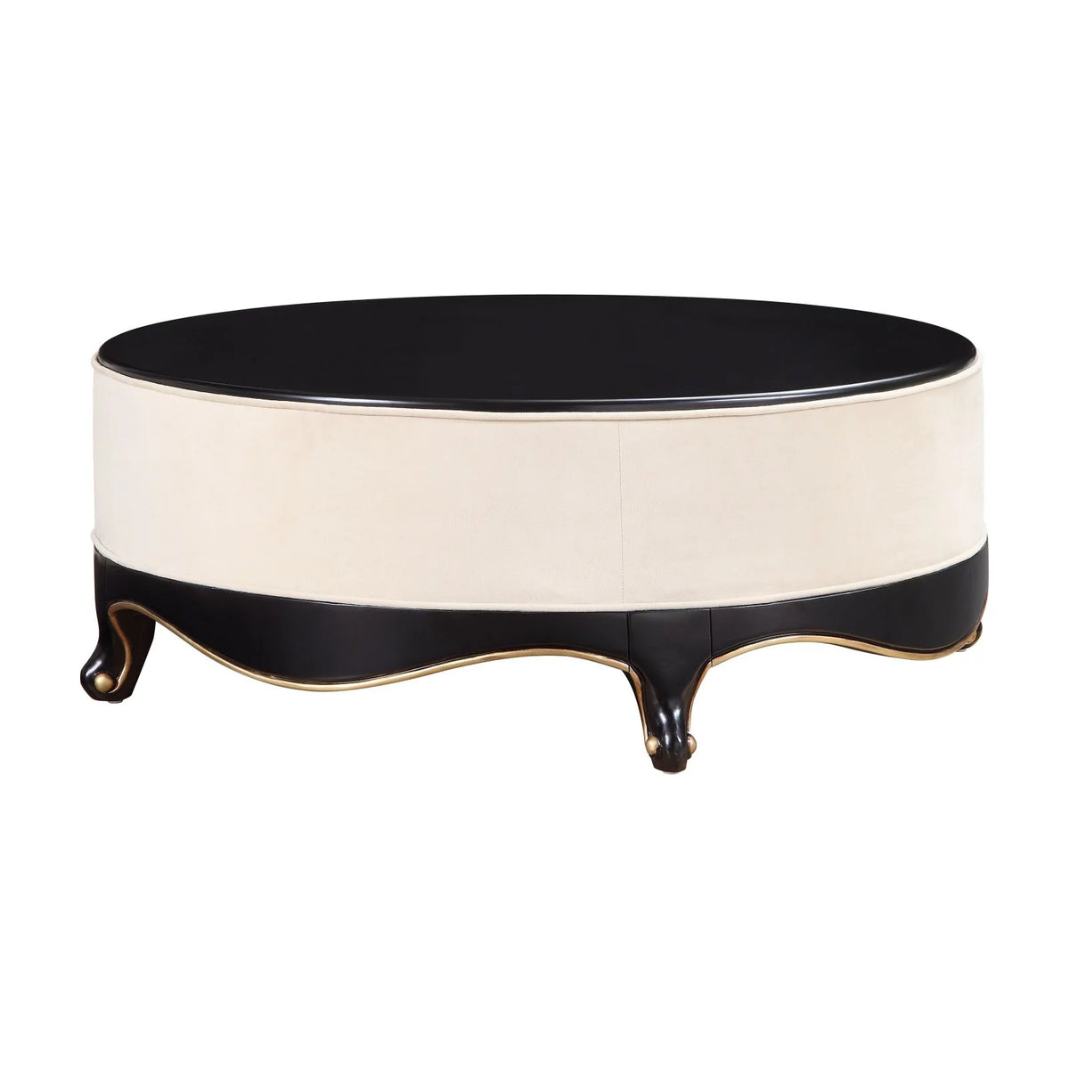 Cream Fabric and Black Cocktail Table M30930