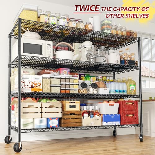 75.6" H Adjustable Metal Wire Shelving Unit with Wheels C992