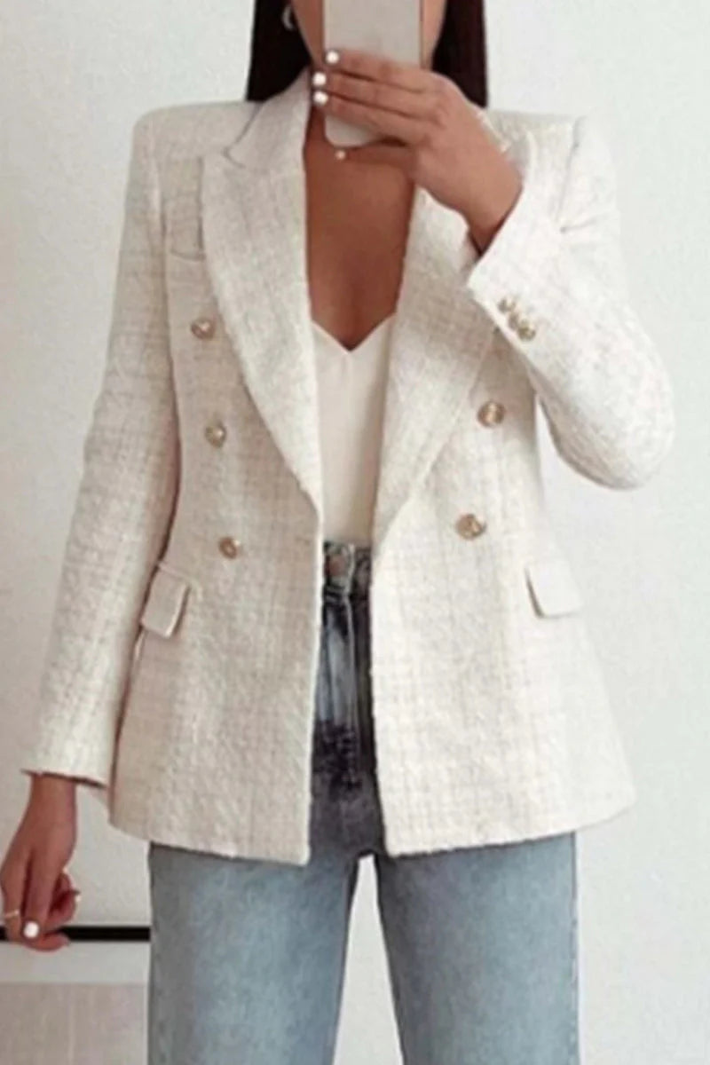Solid Turn-back Collar Outerwear K216