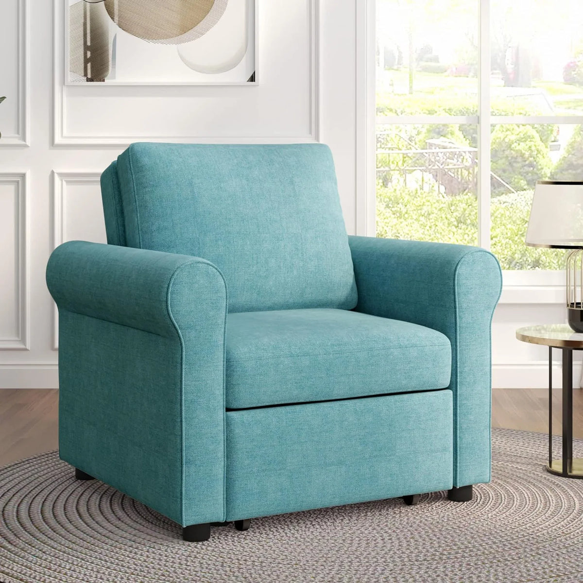 Teal Convertible Sleeper Chair Bed Z975