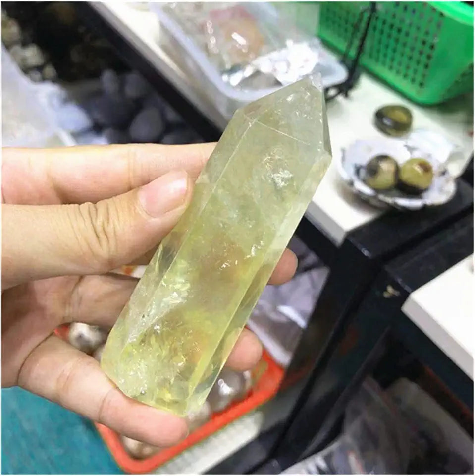 Natural Citrine Quartz Crystal Wand Point H938