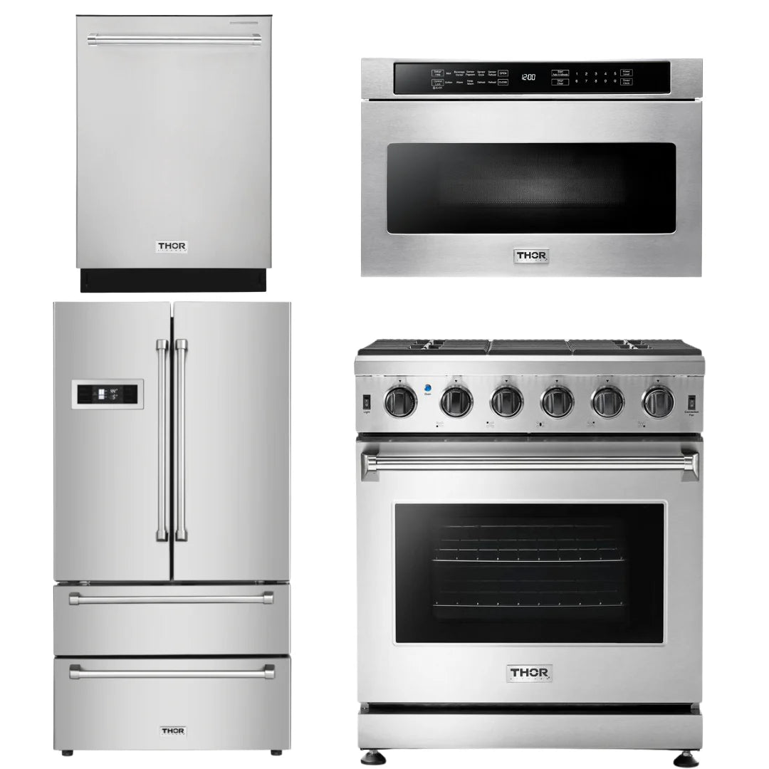 30 Propane Gas Range, Microwave, Refrigerator, Dishwasher M57794