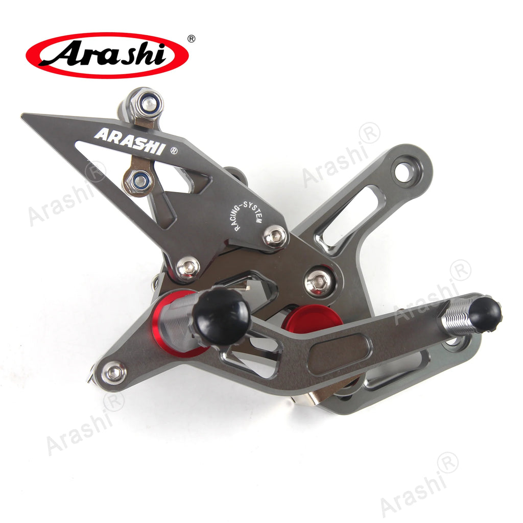 Adjustable Motorcycle Foot Pegs Footrest Gray O73041