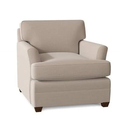 Wide Armchair Custom Upholstery Sunbrella Canvas Flax L271