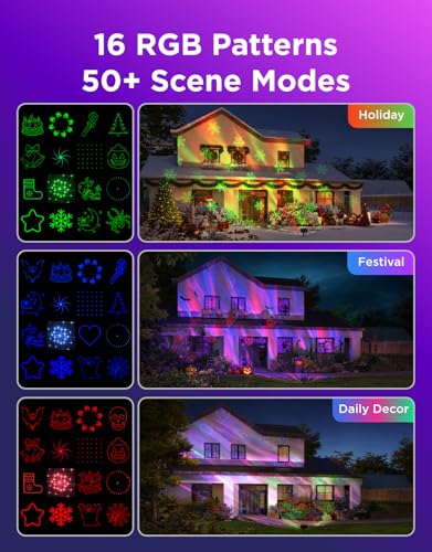 Outdoor Projector Light with 16 RGB Patterns IP65 Waterproof G963