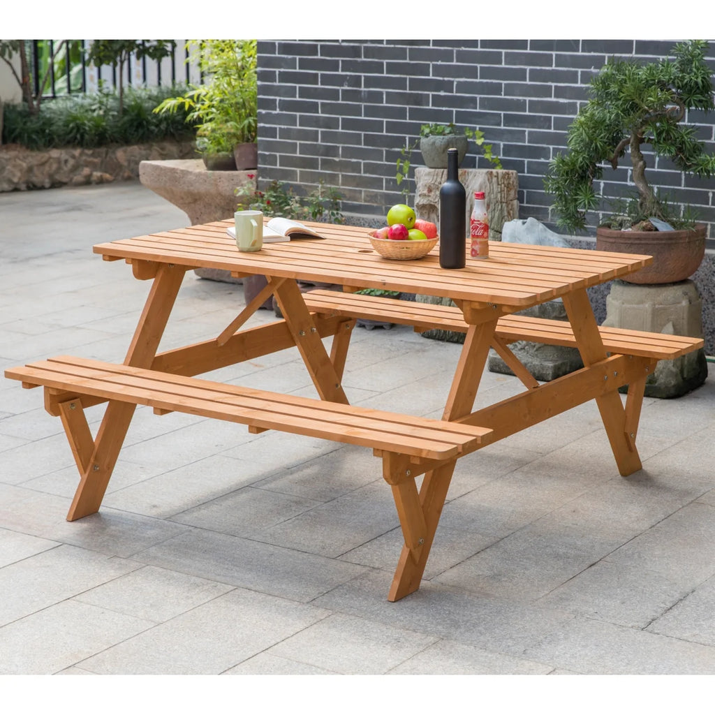 Wooden 6-Person Picnic Table Z8250