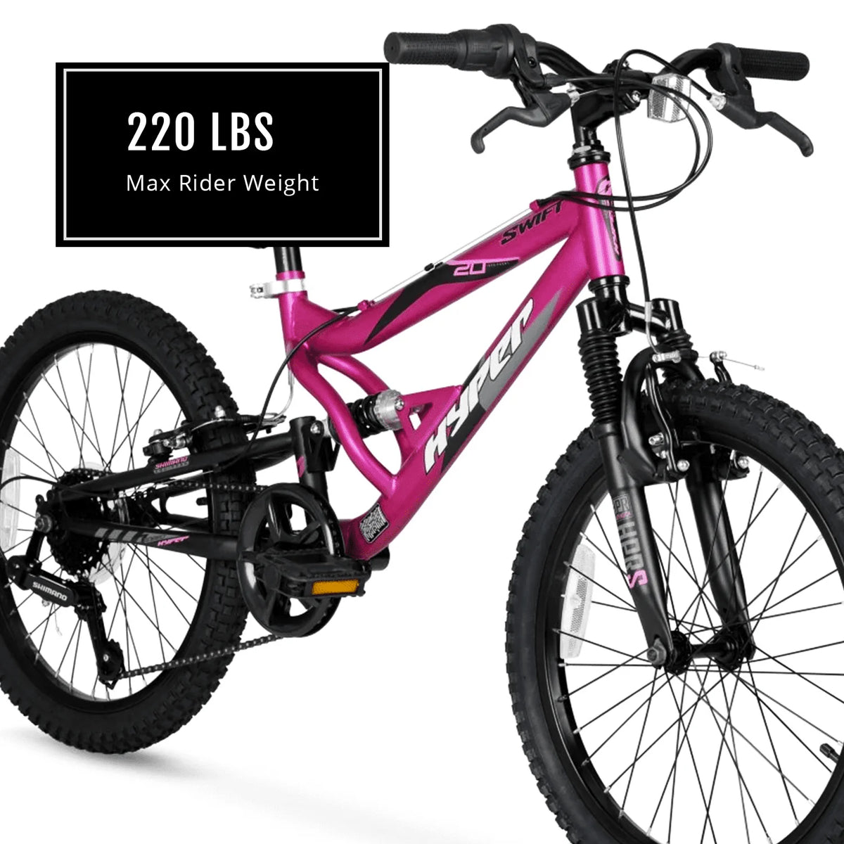 20 Girl's Mountain Bike for Kids, Magenta Q1467