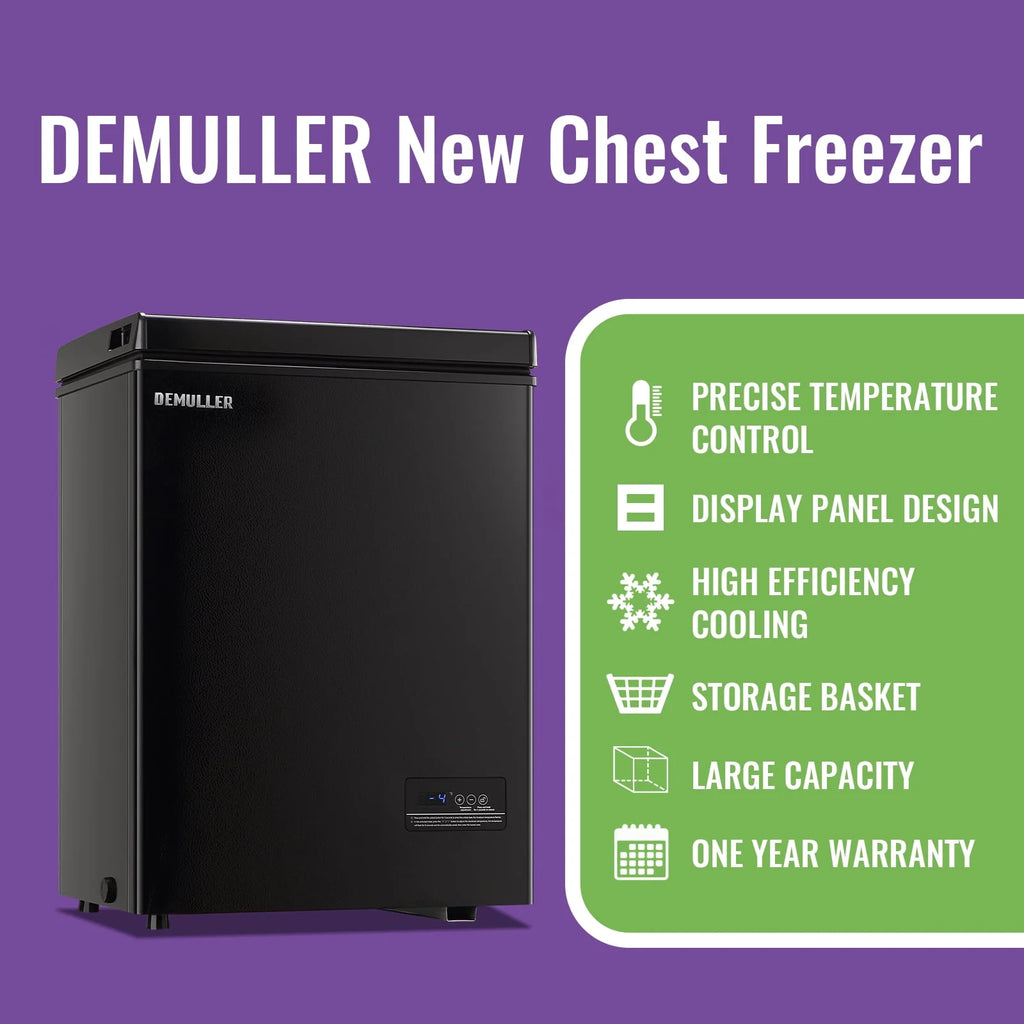 Chest Freezer with Electronic Display Screen 2 Removable Baskets A4648