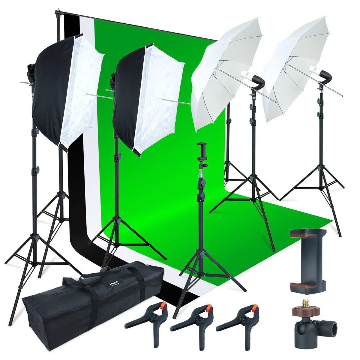 Photo Video Studio Light Kit with 3 Color Backdrops G952848