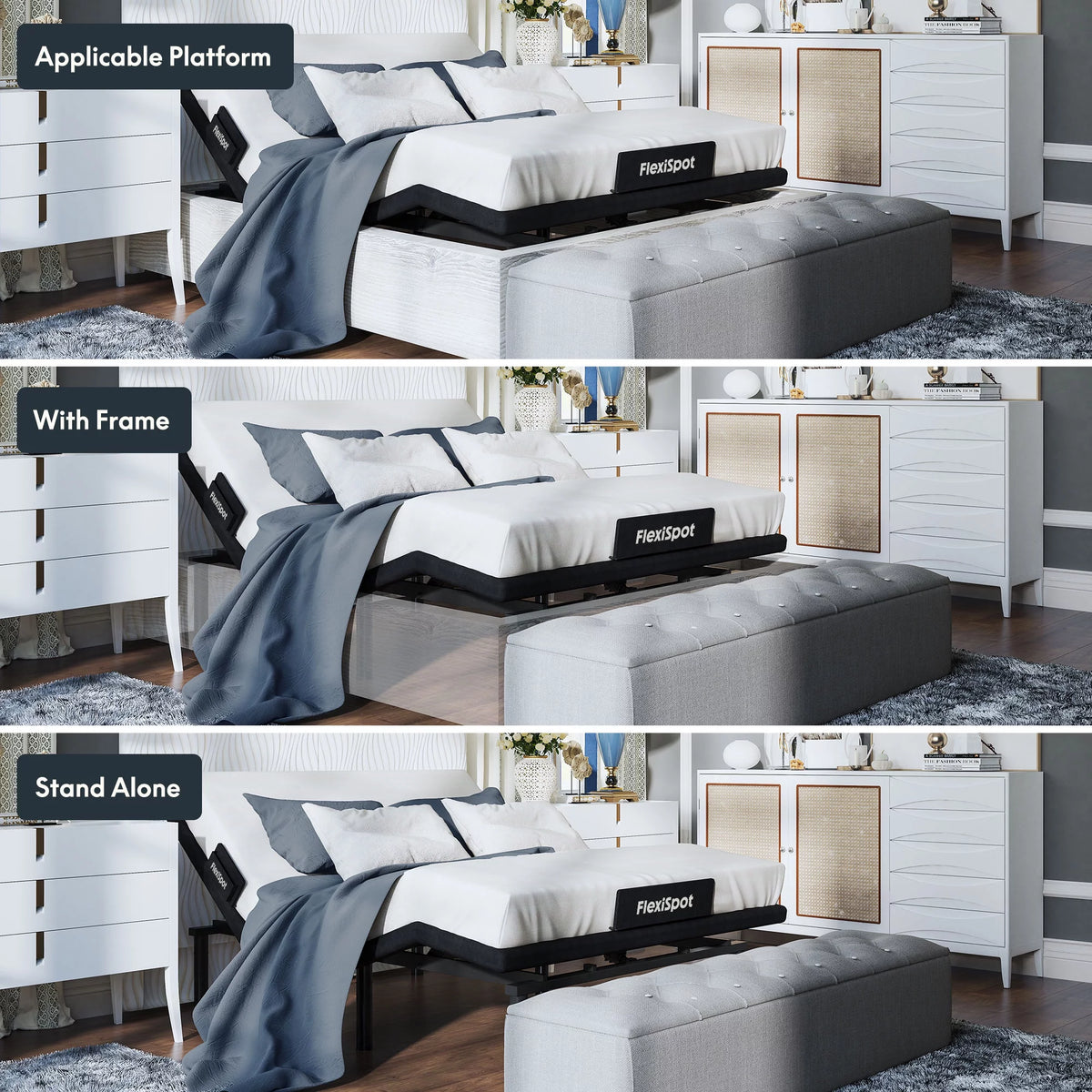 Twin XL Adjustable Bed Frame with Wireless Remote E505538