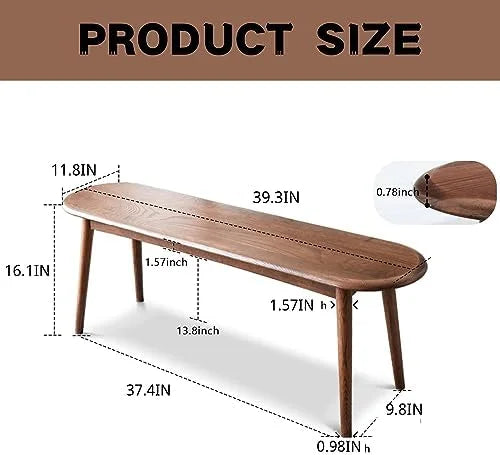 Solid Wood Rectangular Dining Bench Oak F23781