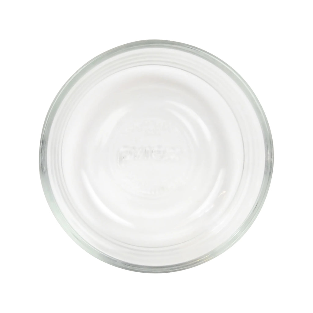 Clear 1-Cup Round Glass Food Storage Bowl with Blue Lid 2-Pack V444