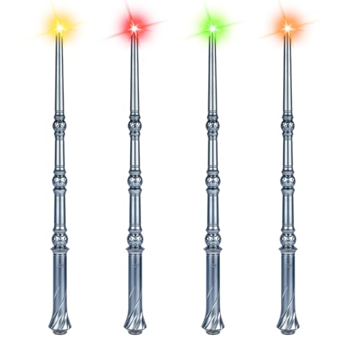 Light Up Magic Wand with Sounds & 4 Color Lights 4PCS W51391