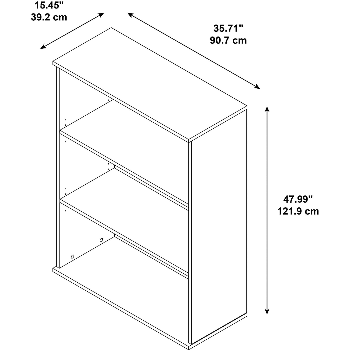 Cherry 3 Shelf Bookcase P546904