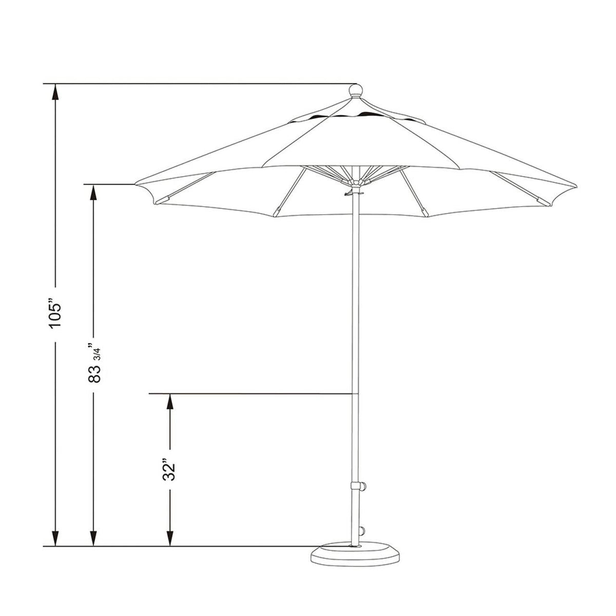 9 ft. Patio Umbrella D481