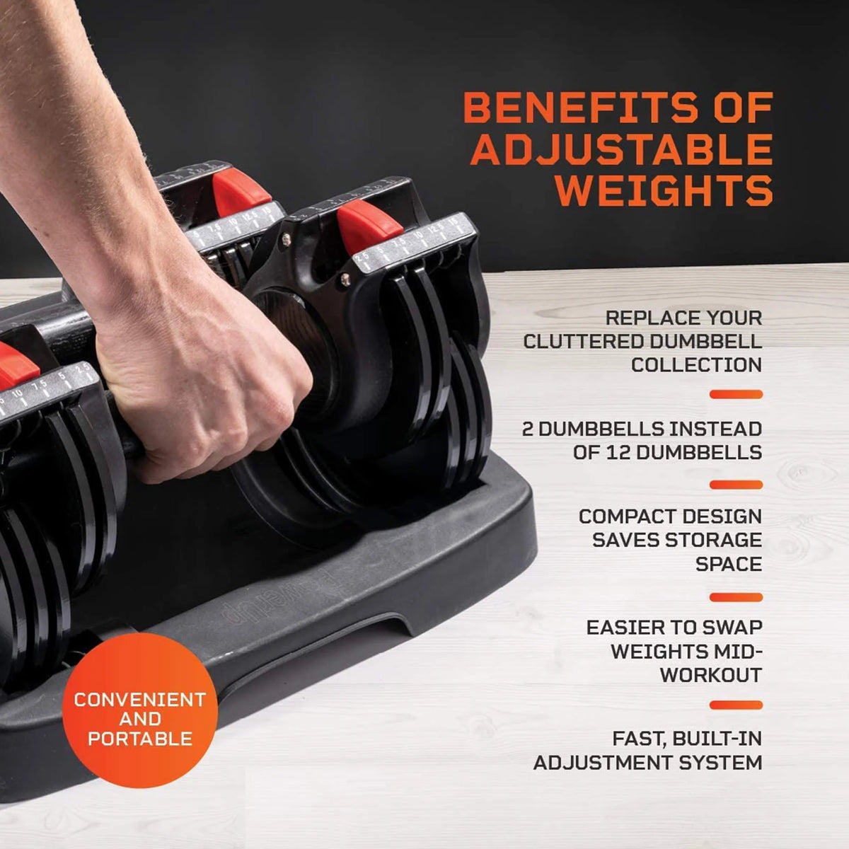 15 Pound Adjustable Dumbbells Set, 2 Pcs G439