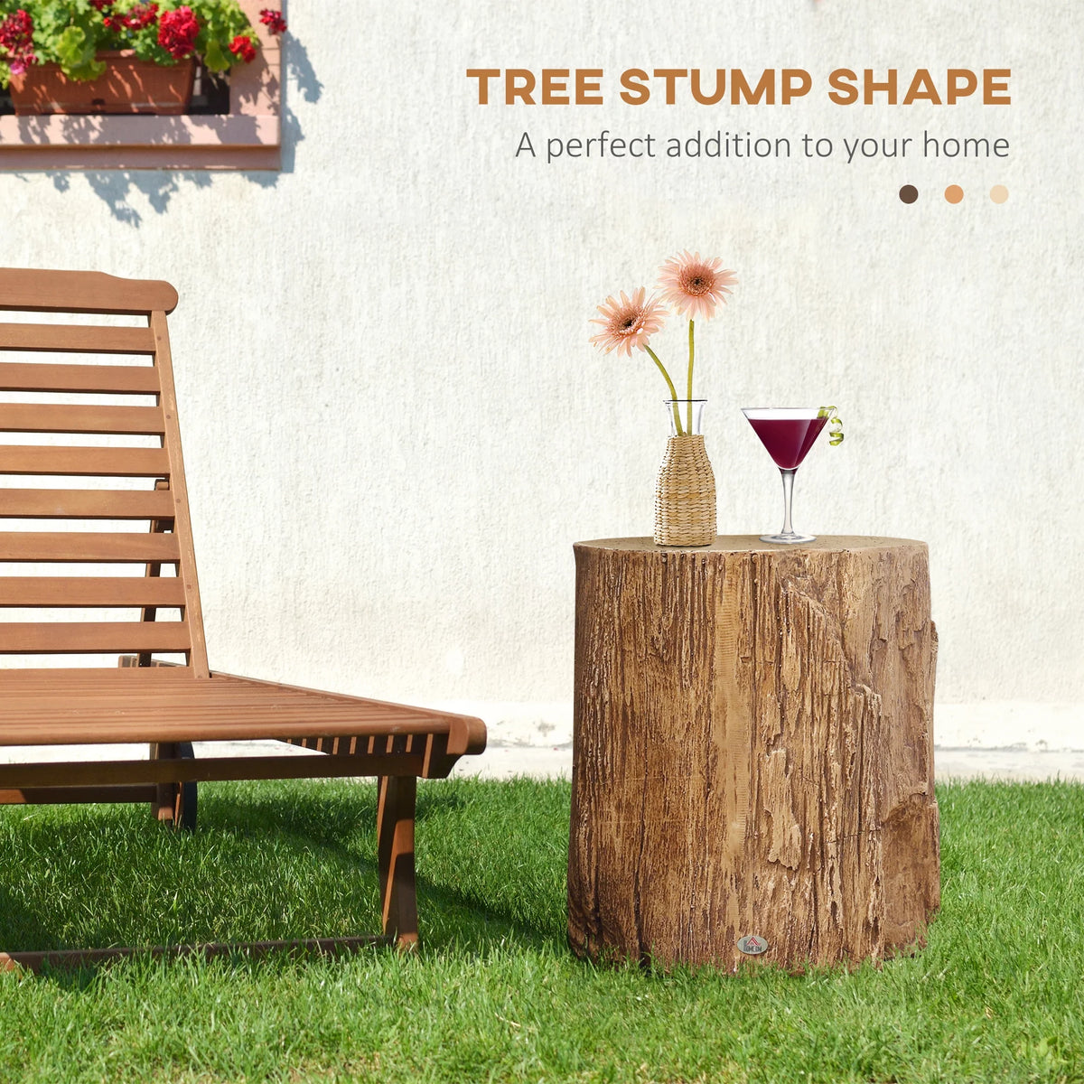 Natural Wood Grain Round Side Table X379948