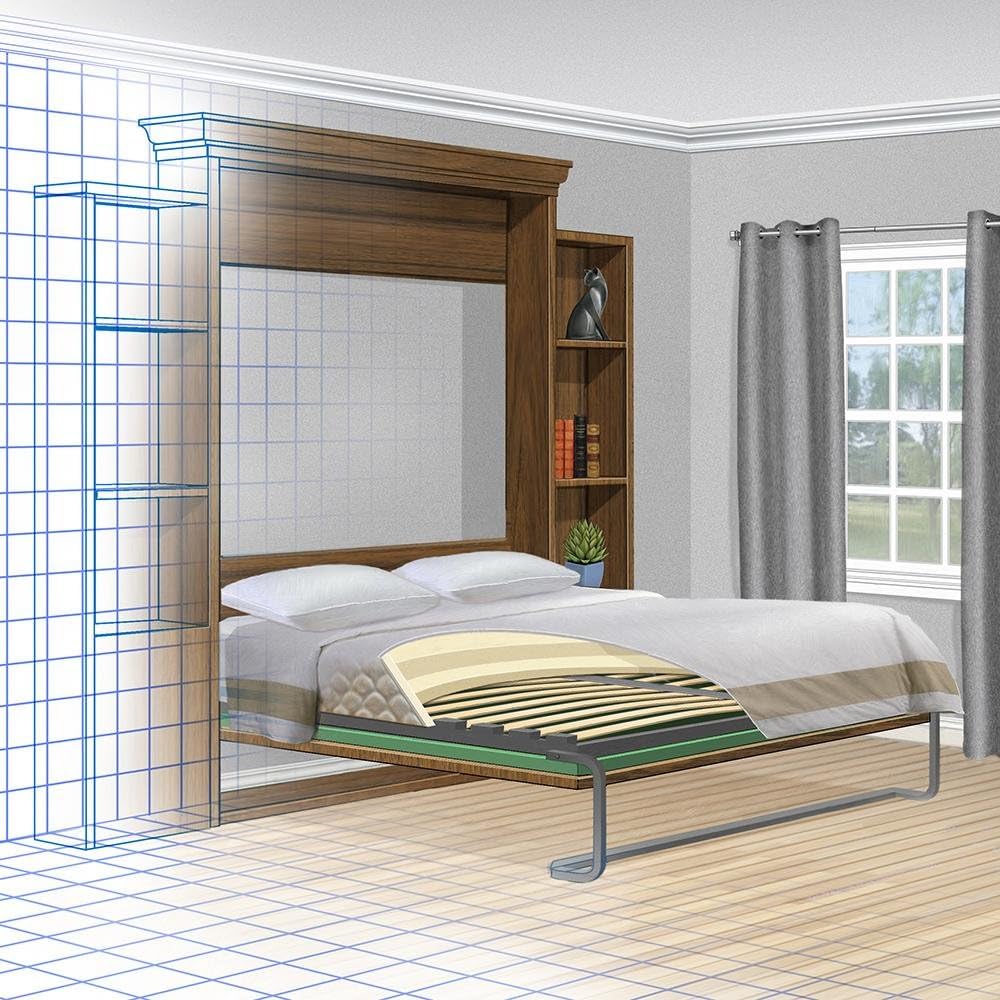 Queen Murphy Bed Hardware Kit with Tubular Steel Mattress Frame B4826
