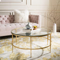 Antique Gold Glass Cocktail Table G874132