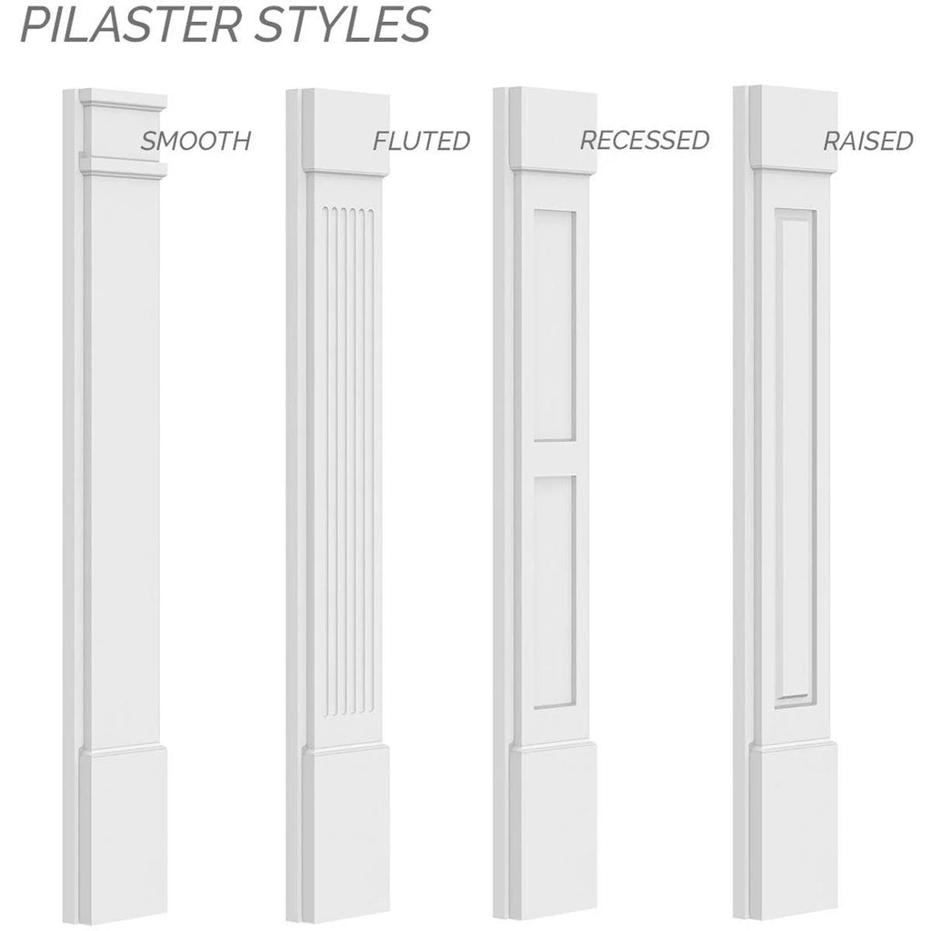 Flat Panel PVC Pilaster with Decorative Capital & Base (Pair) O9563