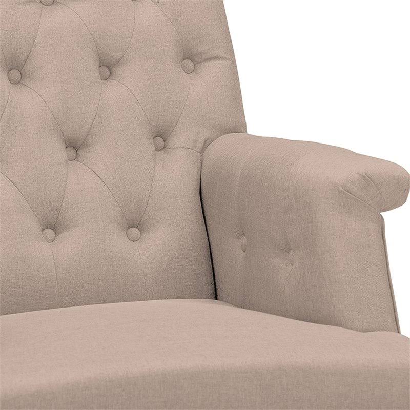 Beige Fabric Upholstered Button-Tufted Armchair T909907