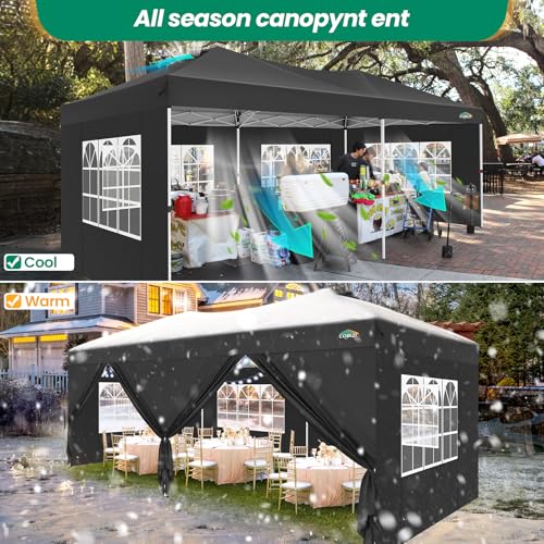 10x20 Pop Up Canopy Tent with 6 Sidewalls White D676029