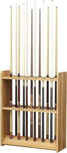 Teak Wooden Billiard Cue Rack Stand for 12 Cues R889378