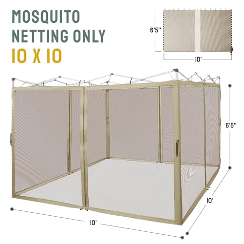 10 x 10 Pop Up Canopy Mosquito Net Sidewall with Zipper 4 Packs Blue X27885